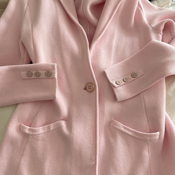 Talbots pink double faced knit sweater blazer jacket - Picture 5 of 8